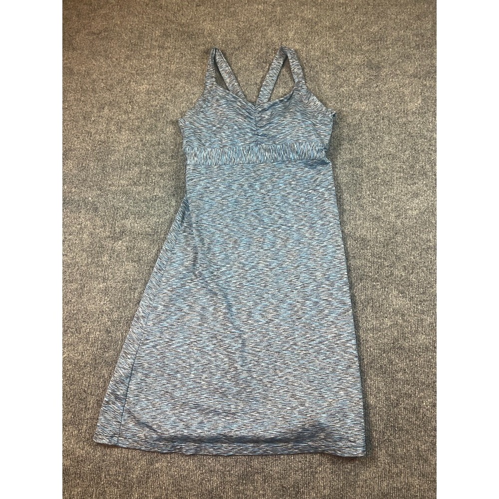 Prana Amaya Dress Size Small Blue Gray Spacedye Shelf Bra Pullover Racerback